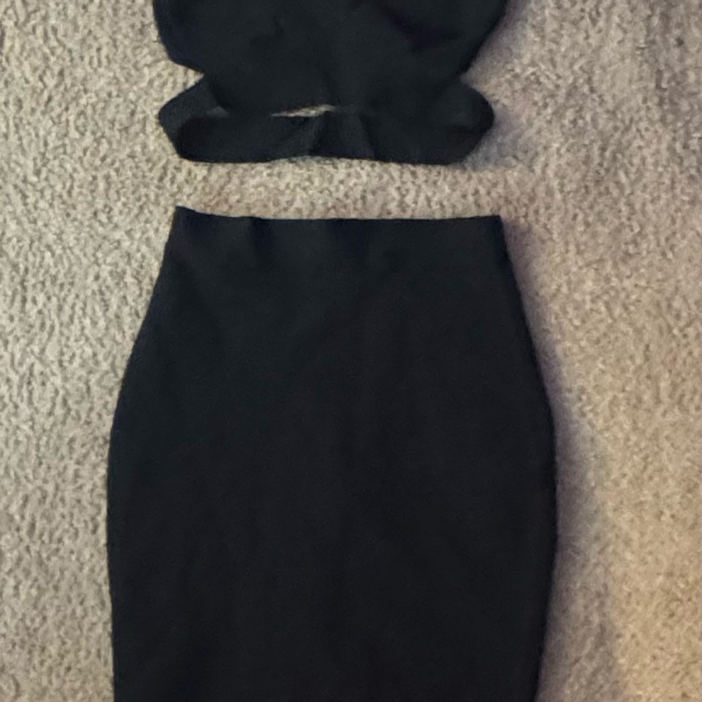Elegant Black Women's Skirt Set
